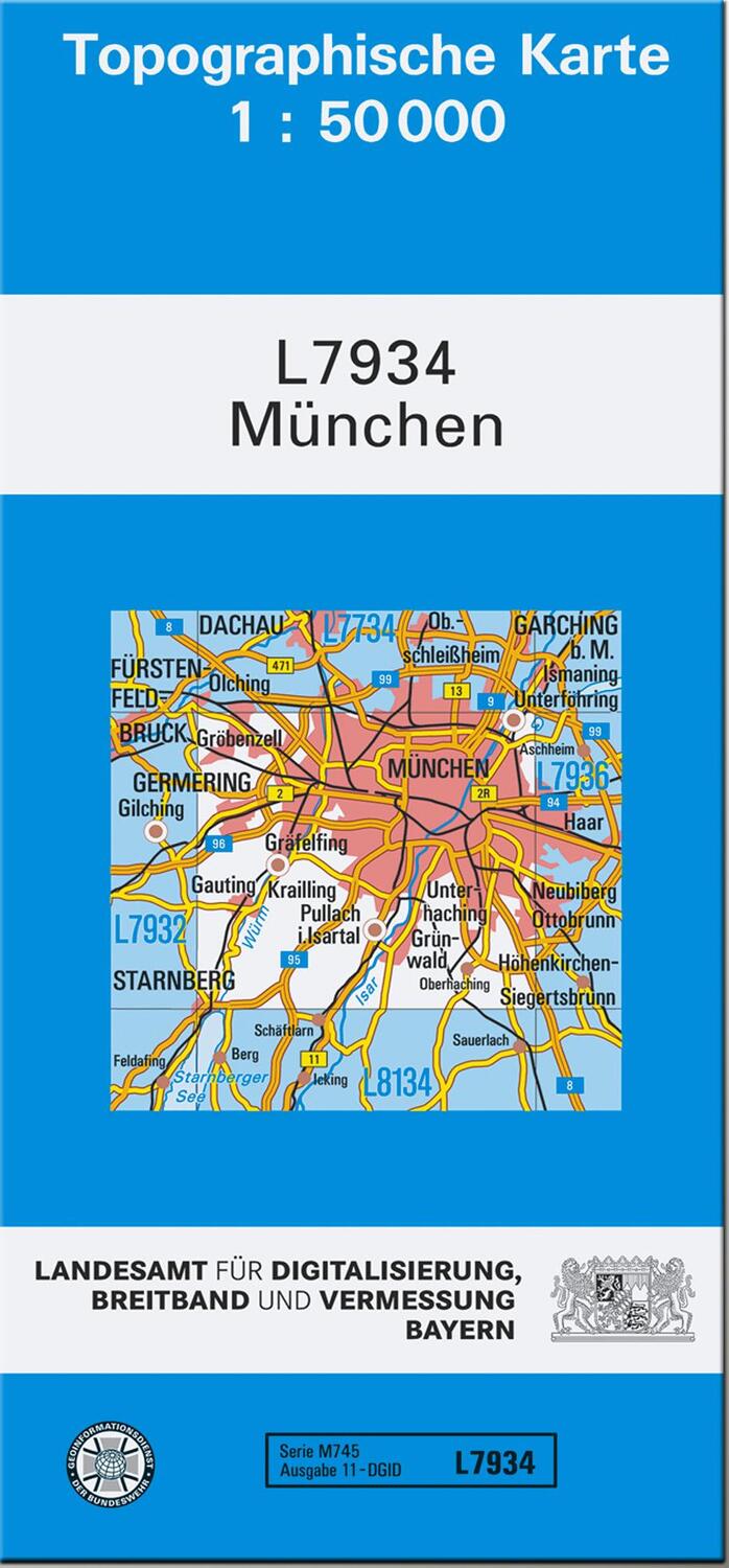 Cover: 9783899332469 | München 1 : 50 000 | Topographische Karte 1:50 000 | (Land-)Karte