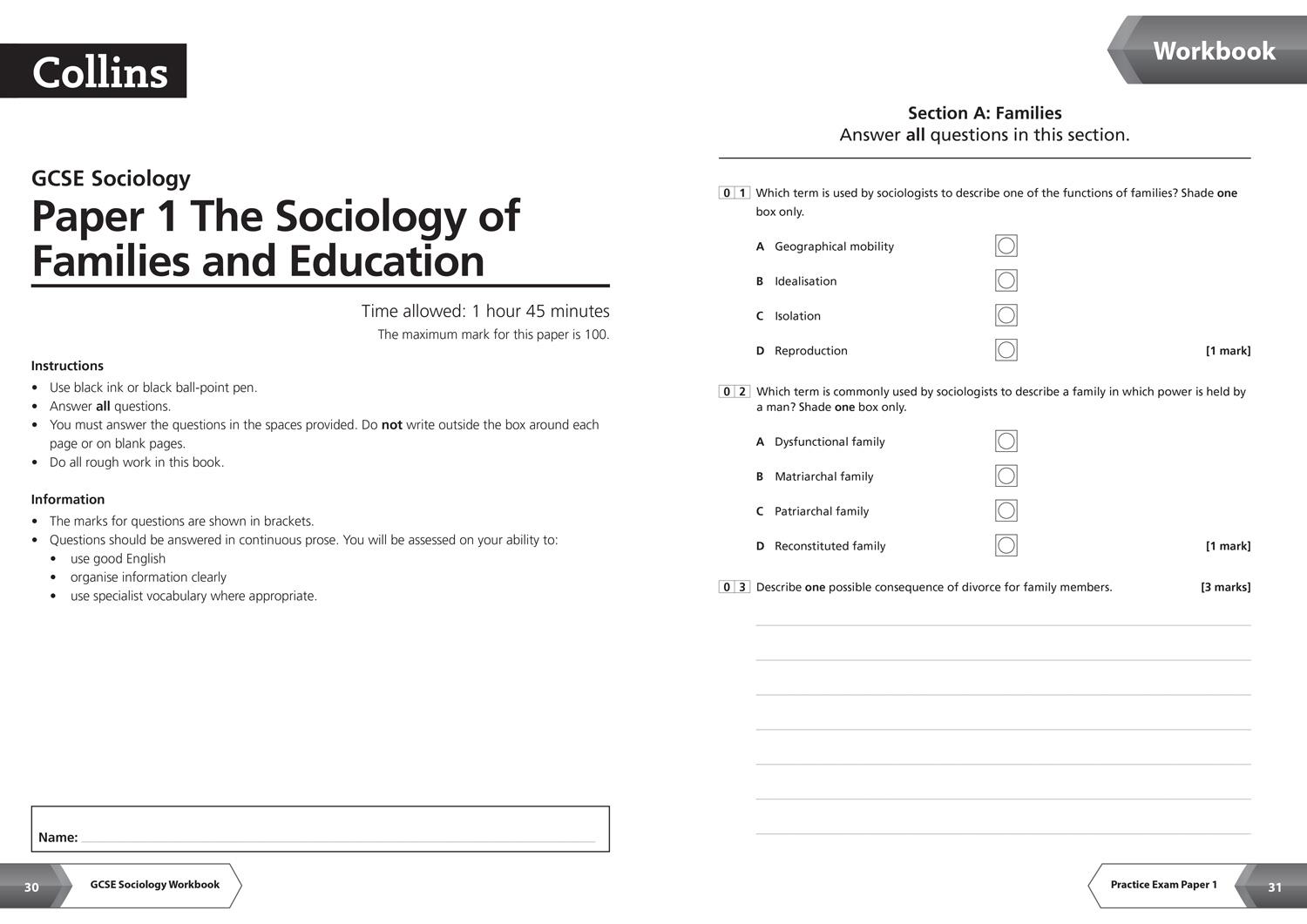 Bild: 9780008535070 | AQA GCSE 9-1 Sociology Workbook | Ideal for the 2024 and 2025 Exams