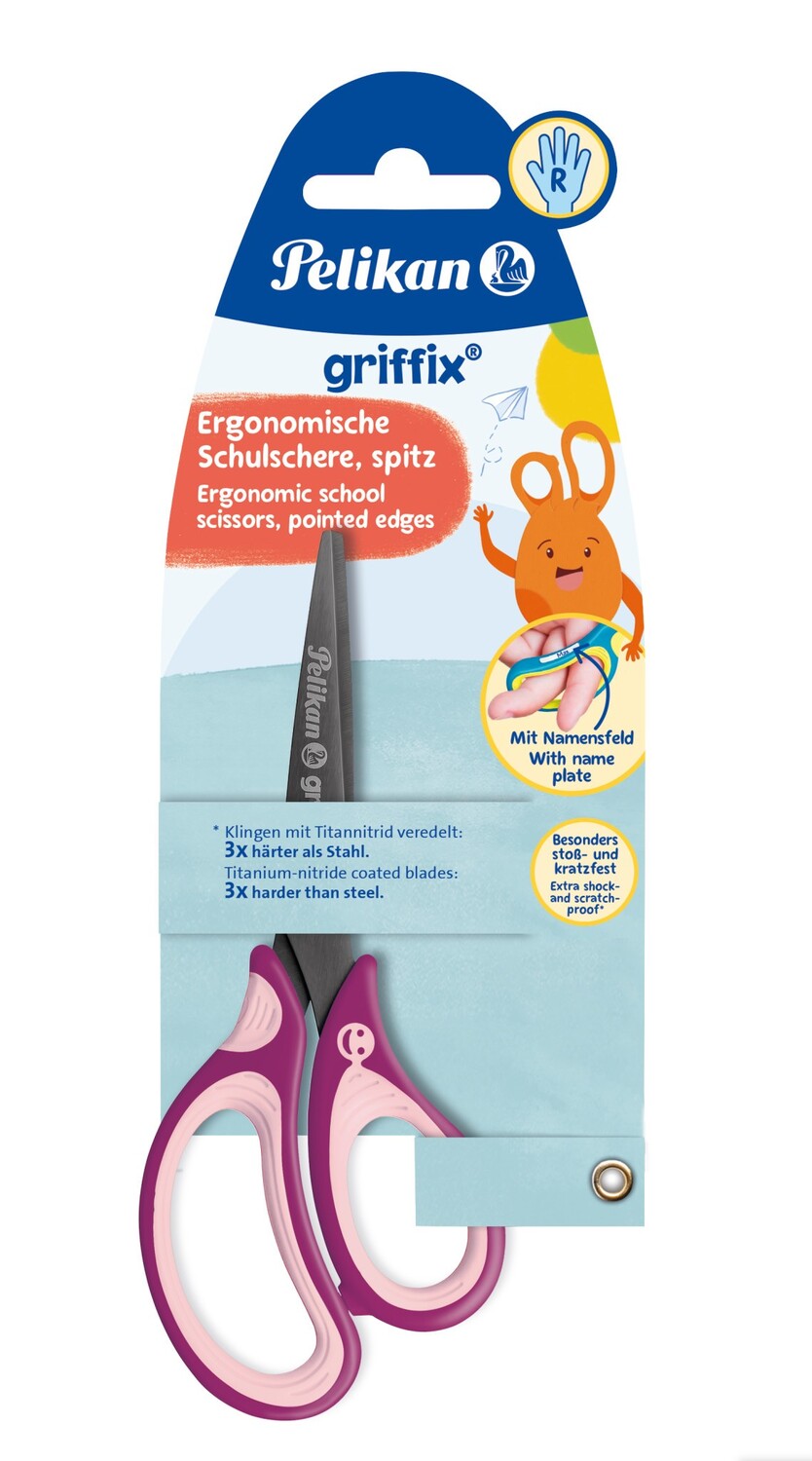 Cover: 4012700819109 | Pelikan Schere griffix® Schulschere spitz für Rechtshänder, SweetBerry