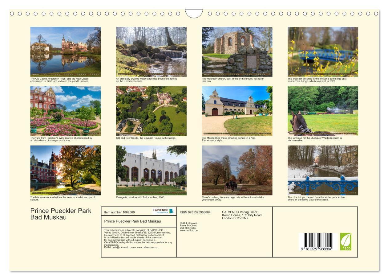 Bild: 9781325988884 | Prince Pueckler Park Bad Muskau (Wall Calendar 2025 DIN A3...