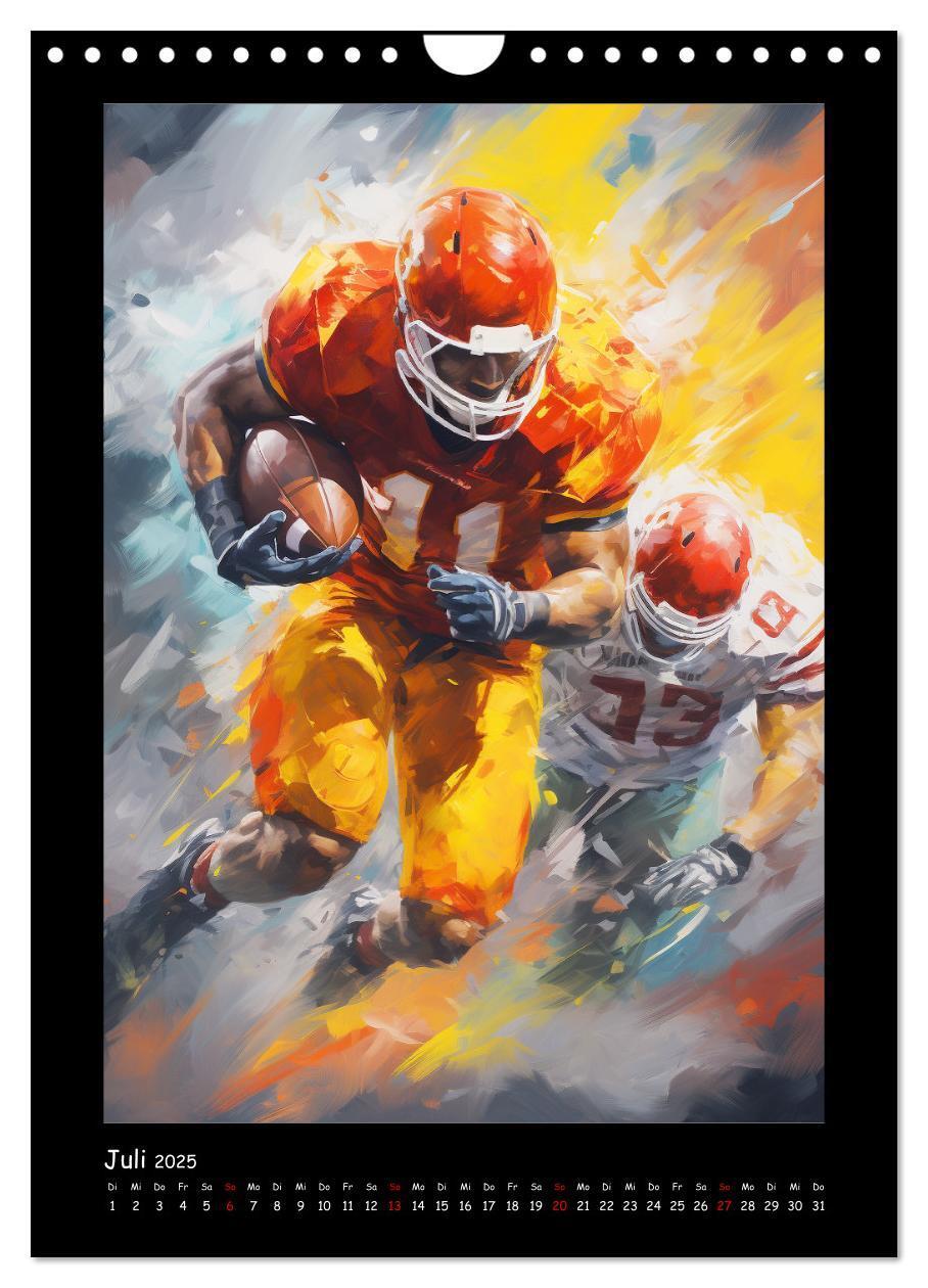 Bild: 9783435860173 | American Football. Paintings (Wandkalender 2025 DIN A4 hoch),...