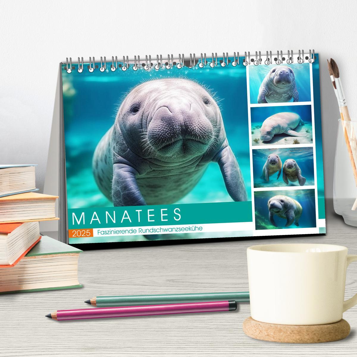 Bild: 9783383893902 | Manatees. Faszinierende Rundschwanzseekühe (Tischkalender 2025 DIN...