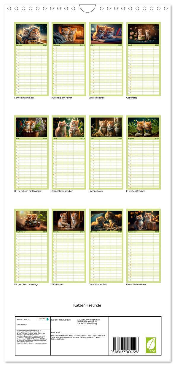 Bild: 9783457094228 | Familienplaner 2025 - Katzen Freunde mit 5 Spalten (Wandkalender,...