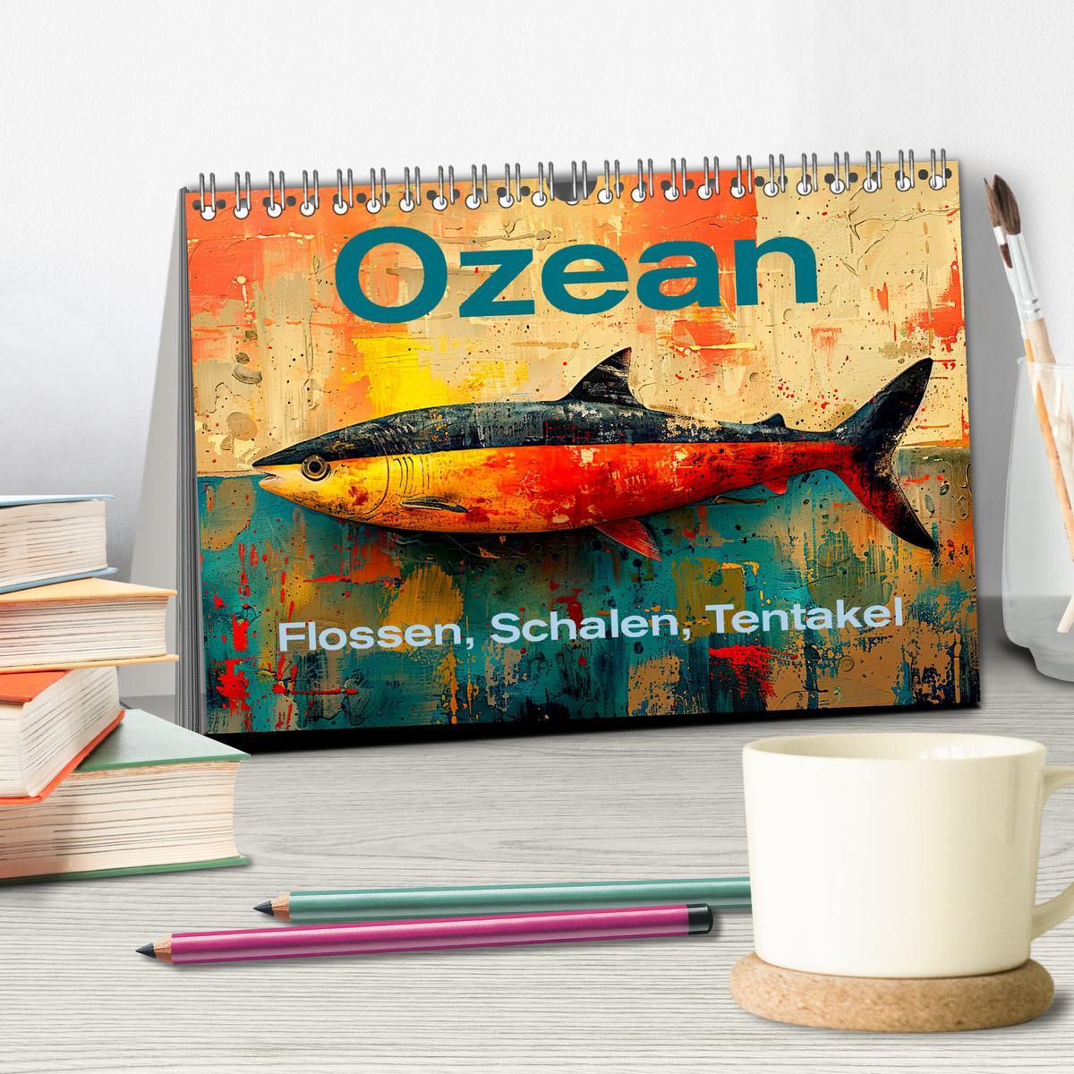 Bild: 9783457149034 | Ozean - Flossen, Schalen, Tentakel (Tischkalender 2025 DIN A5...