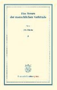 Cover: 9783428160181 | Das Wesen der menschlichen Verbände. Rede, bei Antritt des...