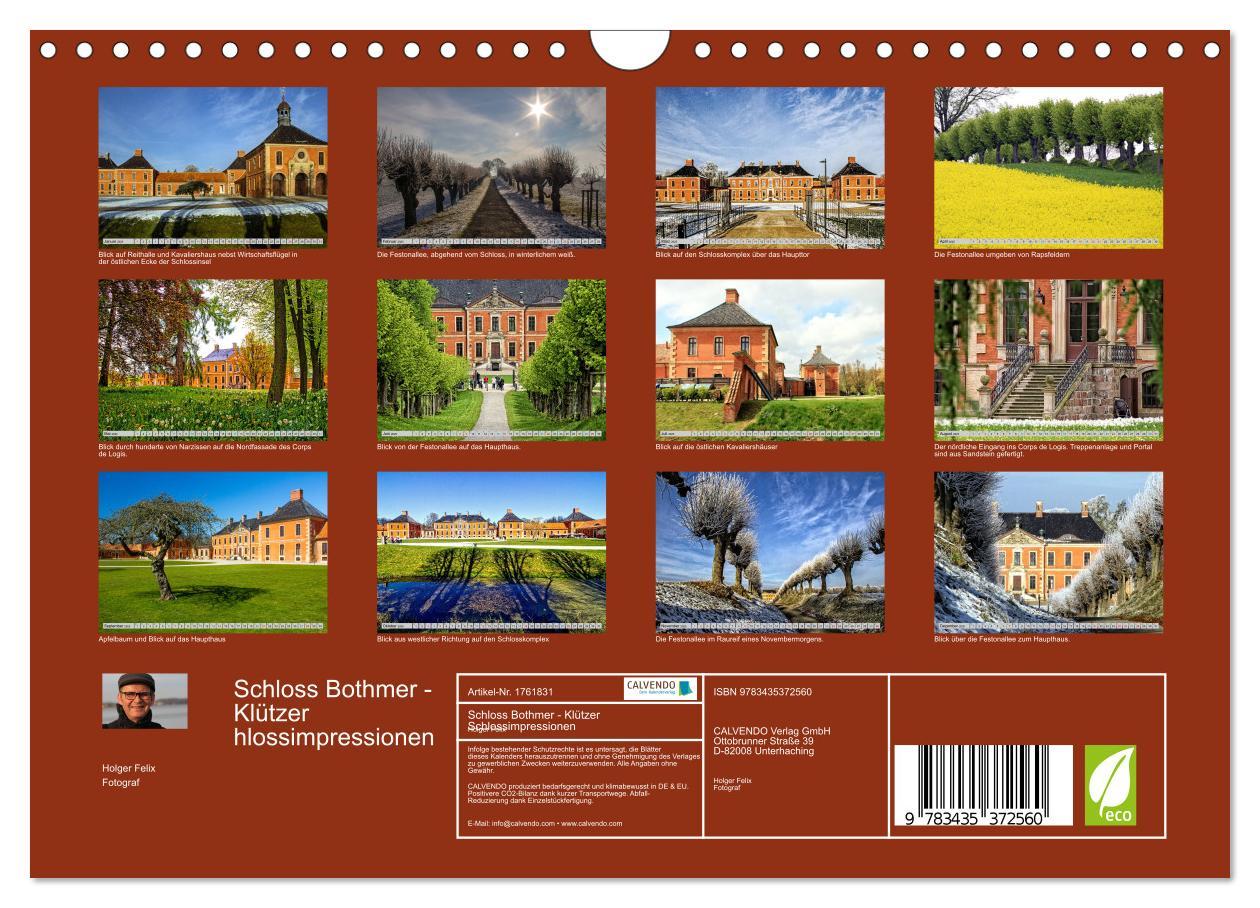 Bild: 9783435372560 | Schloss Bothmer - Klützer Schlossimpressionen (Wandkalender 2025...