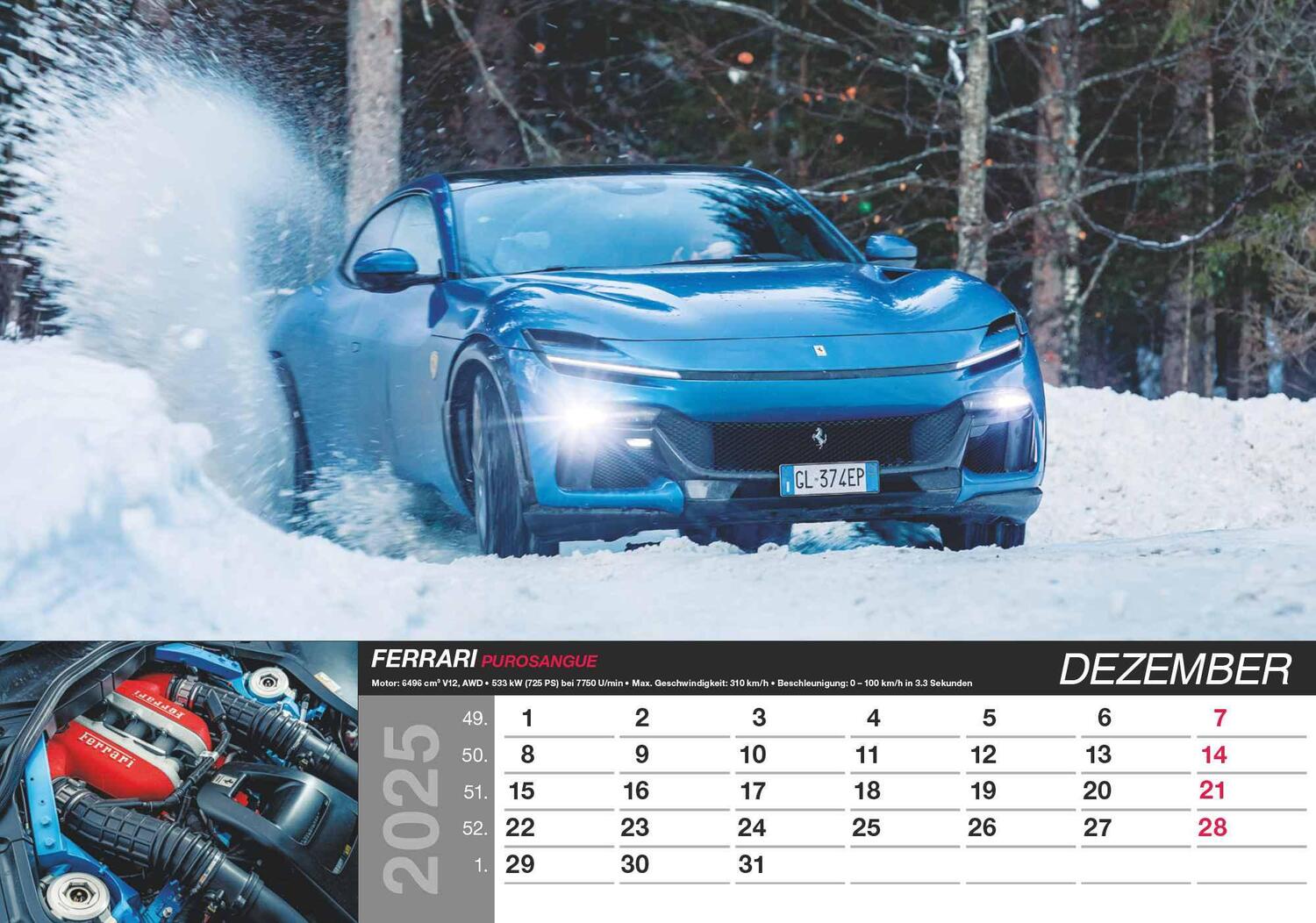 Bild: 4251732344115 | Fast Cars 2025 - Bildkalender 48,5x34 cm - mit vielen...