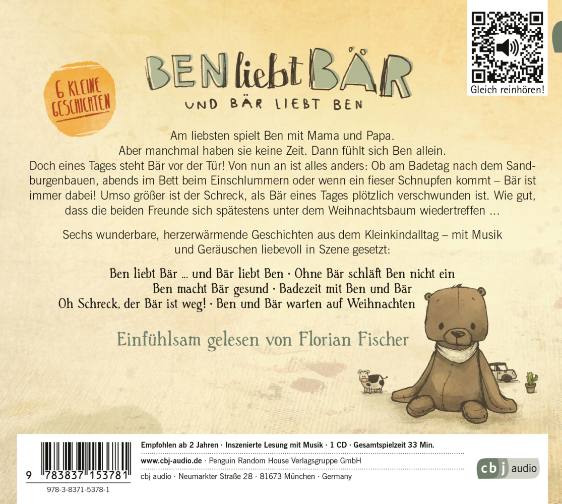 Bild: 9783837153781 | Ben liebt Bär ... und Bär liebt Ben, 1 Audio-CD | Michael Engler | CD