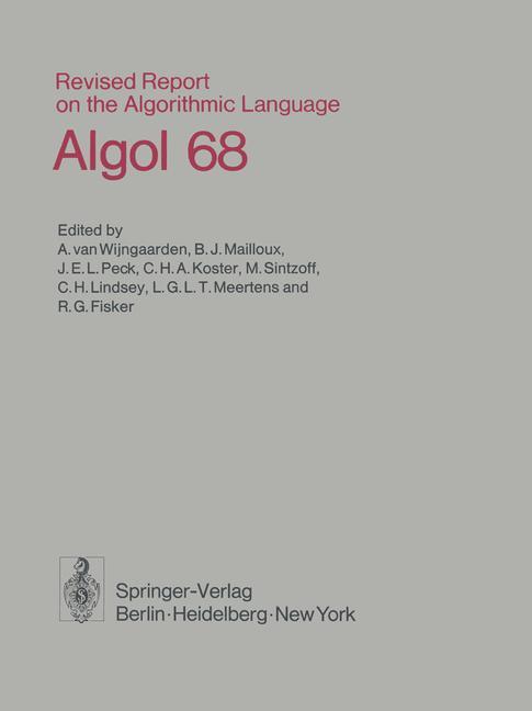 Cover: 9783540075929 | Revised Report on the Algorithmic Language Algol 68 | Taschenbuch | ii