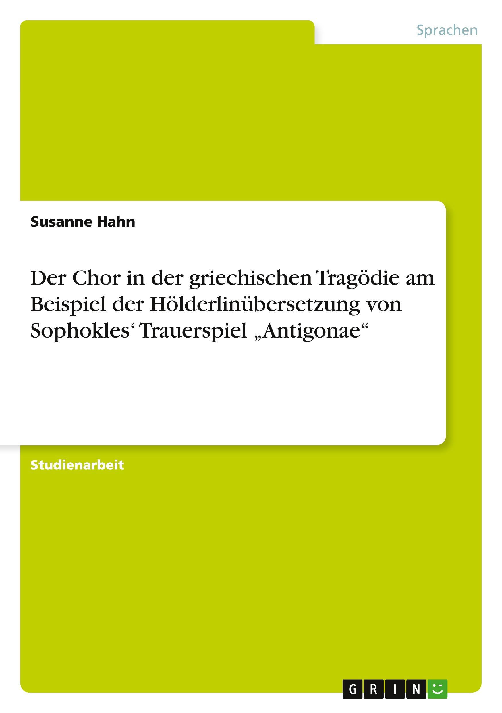 Cover: 9783640867974 | Der Chor in der griechischen Tragödie am Beispiel der...