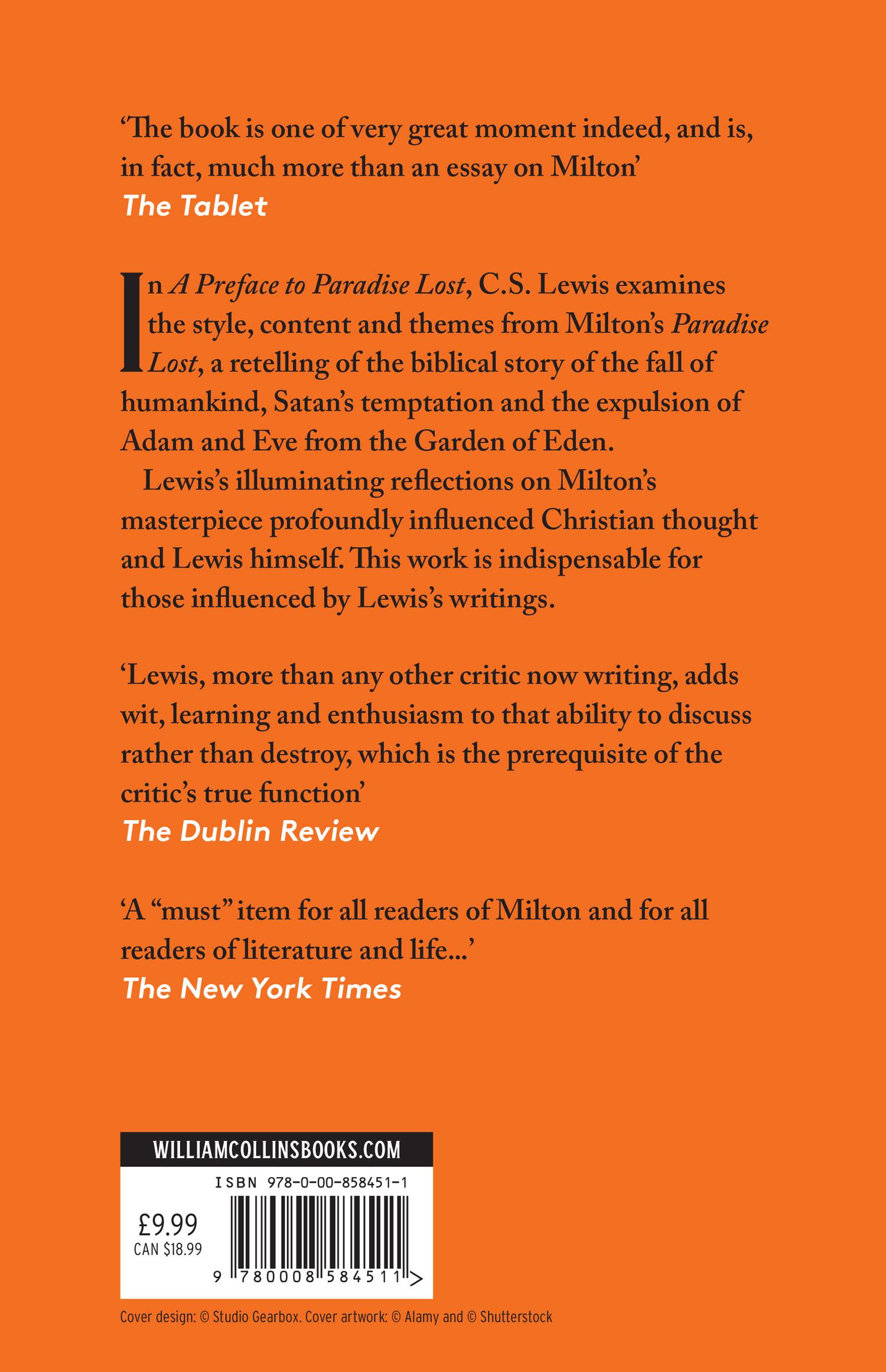 Rückseite: 9780008584511 | A Preface to Paradise Lost | C. S. Lewis | Taschenbuch | Englisch