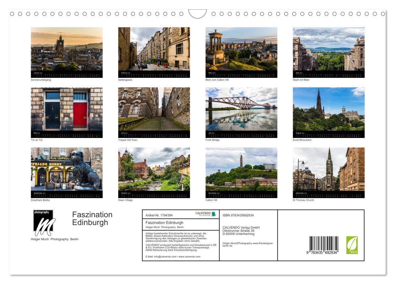 Bild: 9783435692934 | Faszination Edinburgh (Wandkalender 2025 DIN A3 quer), CALVENDO...