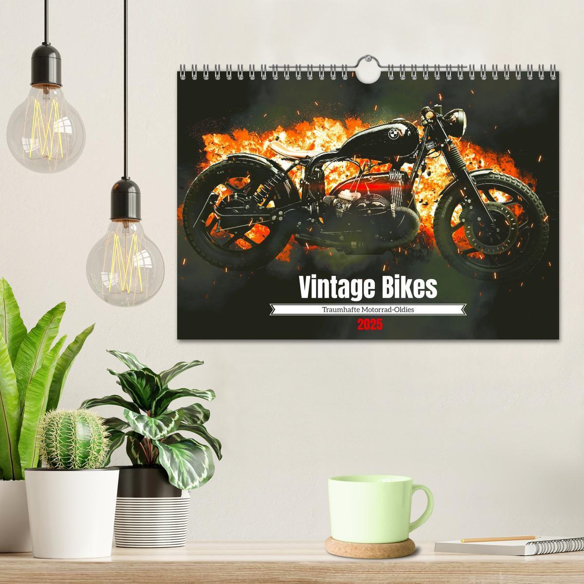 Bild: 9783383950155 | Vintage Bikes. Traumhafte Motorrad-Oldies (Wandkalender 2025 DIN A4...