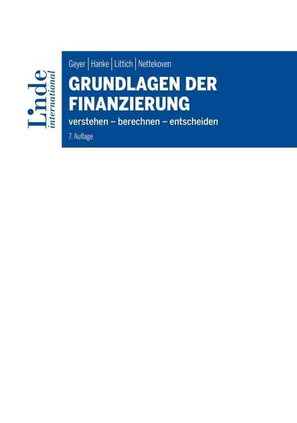 Cover: 9783714303803 | Grundlagen der Finanzierung | verstehen - berechnen - entscheiden