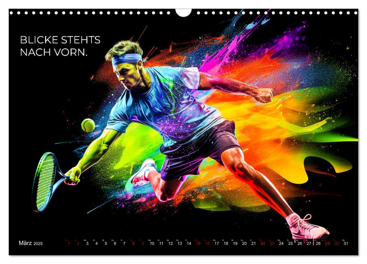 Bild: 9783383873096 | Tennis und Motivation (Wandkalender 2025 DIN A3 quer), CALVENDO...