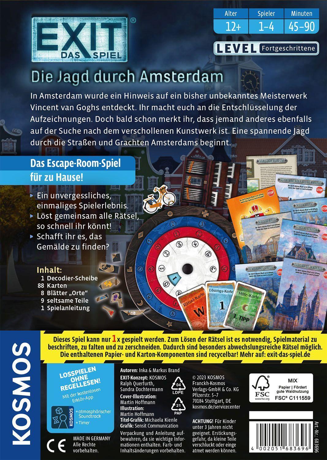 Bild: 4002051683696 | EXIT® - Das Spiel: Die Jagd durch Amsterdam | Spiel | Brand (u. a.)