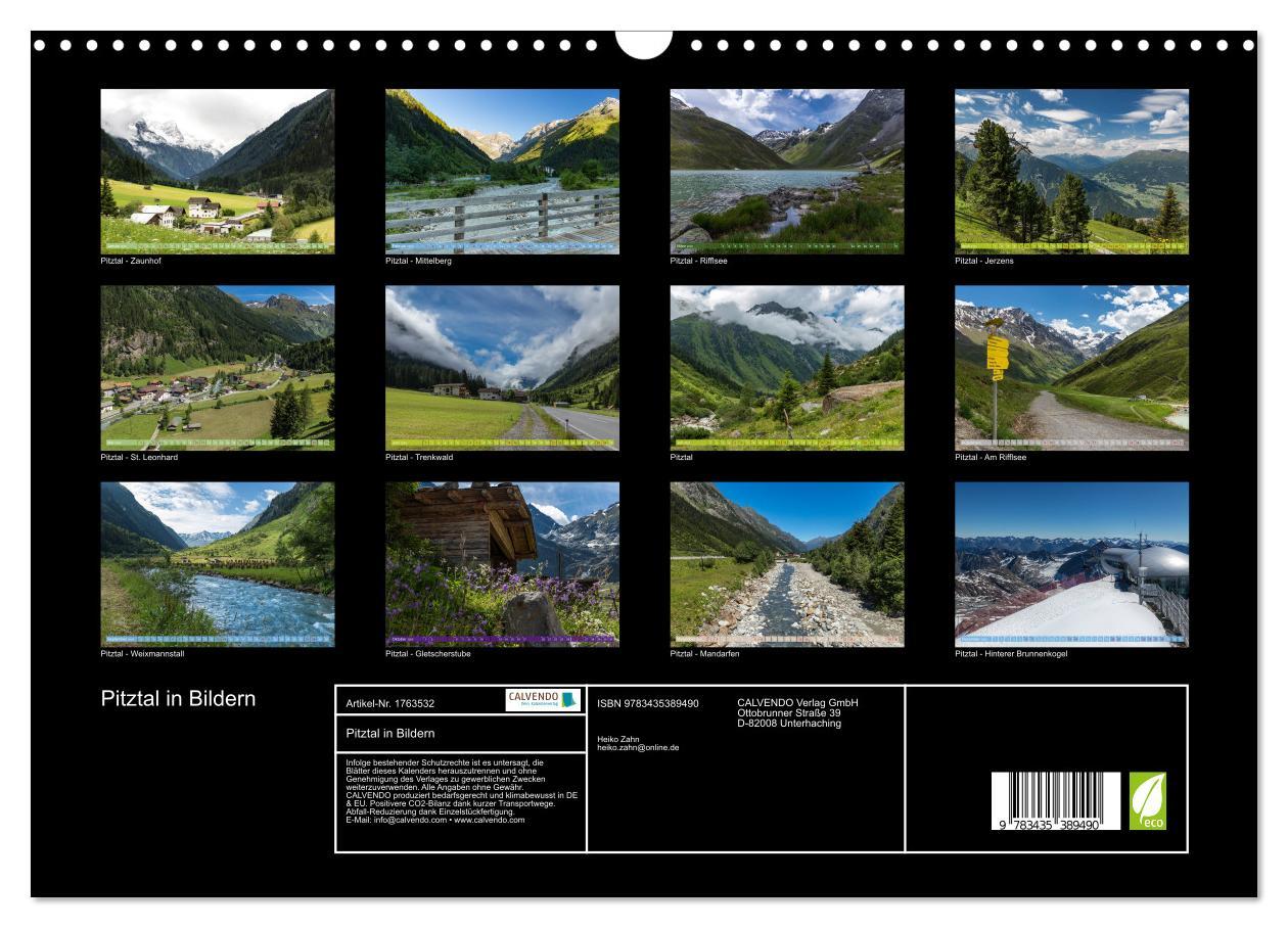 Bild: 9783435389490 | Pitztal in Bildern (Wandkalender 2025 DIN A3 quer), CALVENDO...