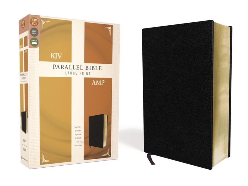 Cover: 9780310446699 | KJV, Amplified, Parallel Bible, Large Print, Bonded Leather, Black,...