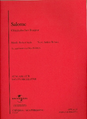 Cover: 9790206049774 | Salome | Robert Stolz | Partitur | UFT | EAN 9790206049774