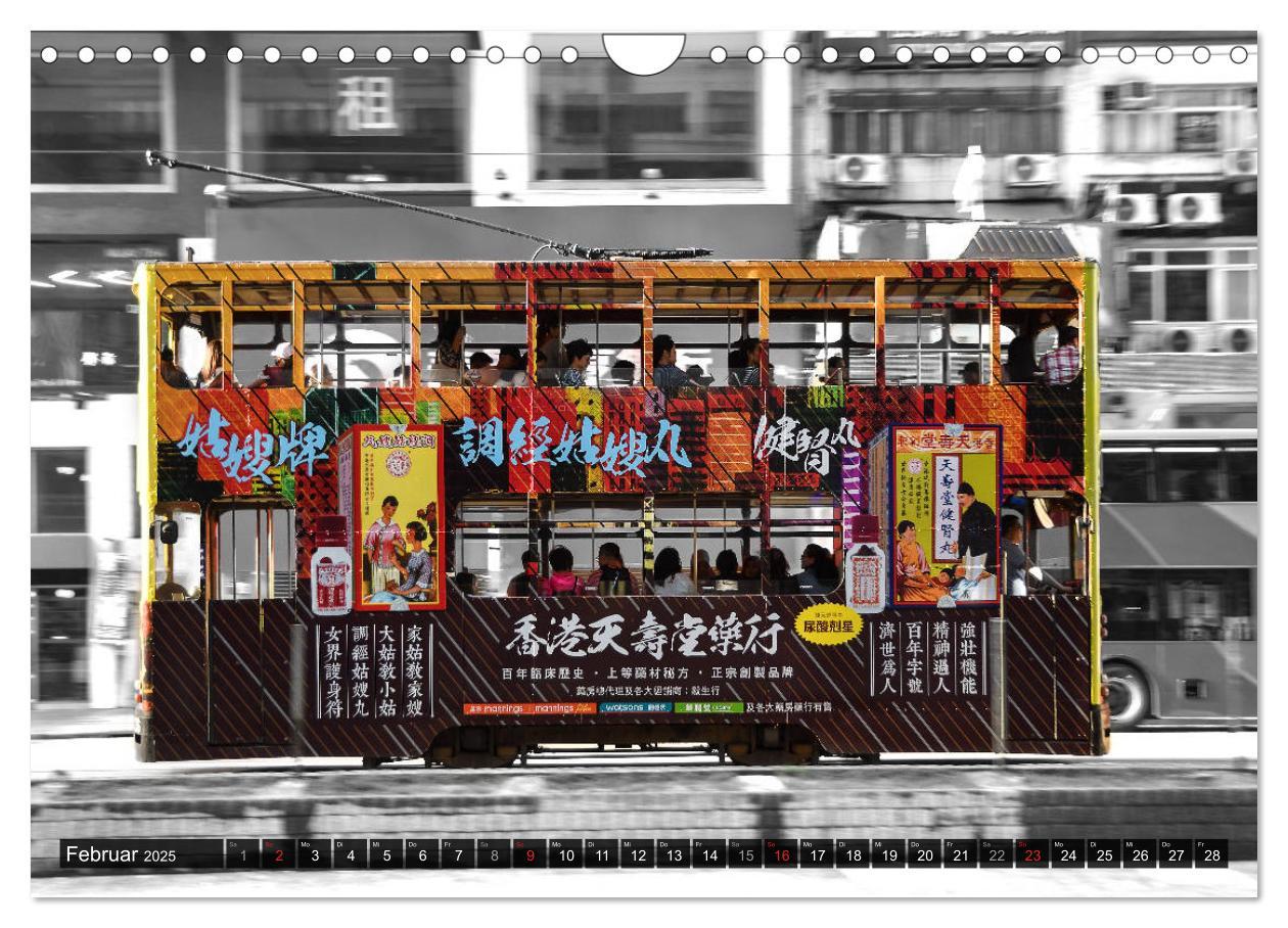 Bild: 9783435178339 | Ding Ding - Hong Kong's Tramways (Wandkalender 2025 DIN A4 quer),...