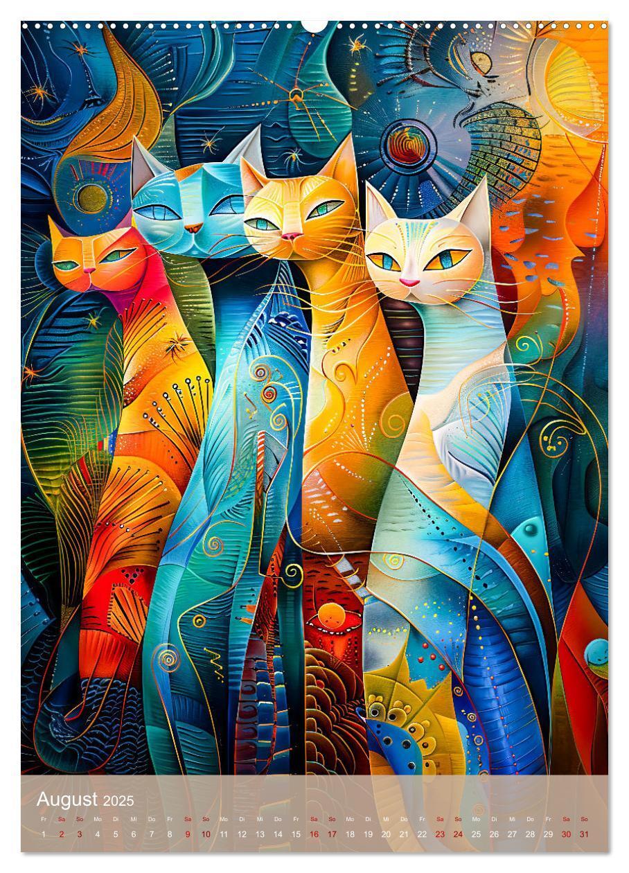 Bild: 9783457172193 | Astrale Katzen - Abstrakte Kunst für Katzenliebhaber (Wandkalender...