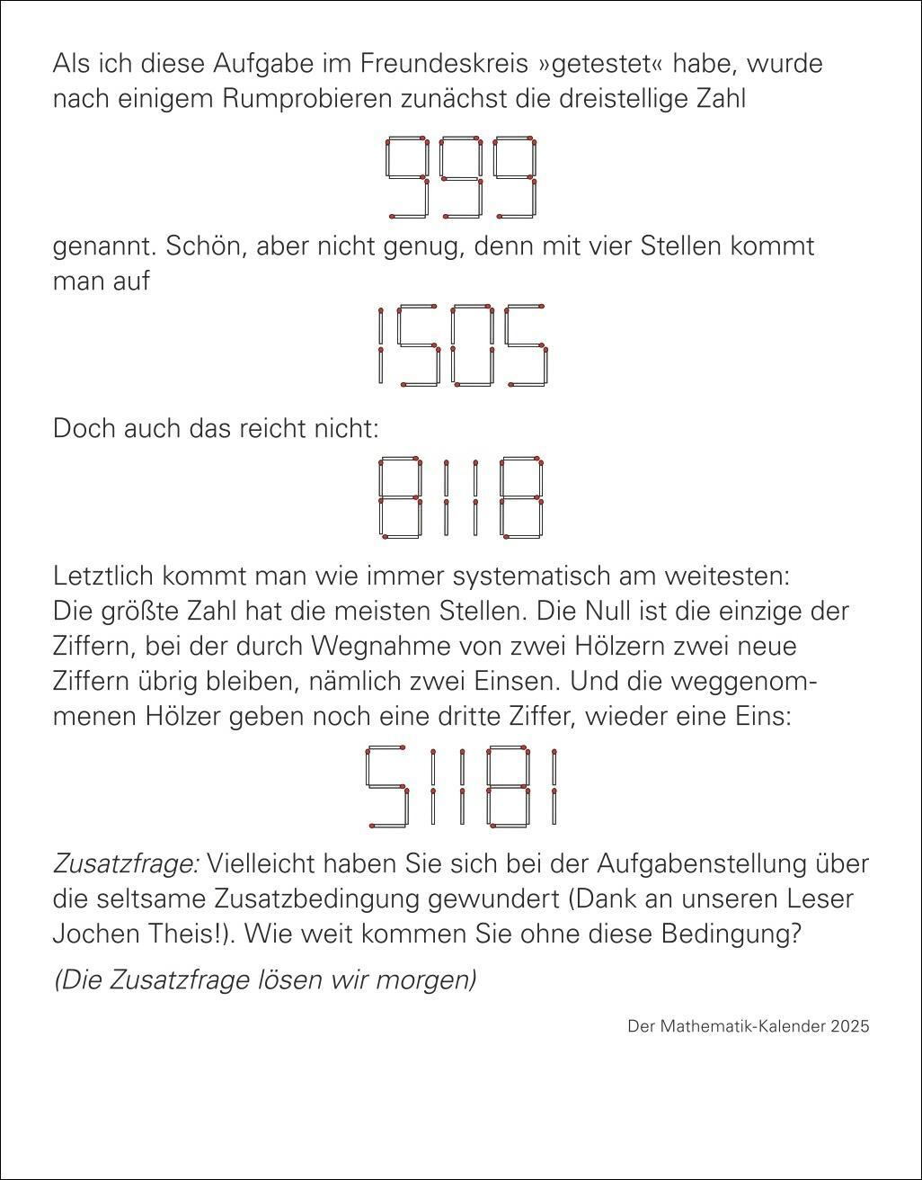 Bild: 9783840034466 | Der Mathematik-Kalender Tagesabreißkalender 2025 - Nachts teile ich...