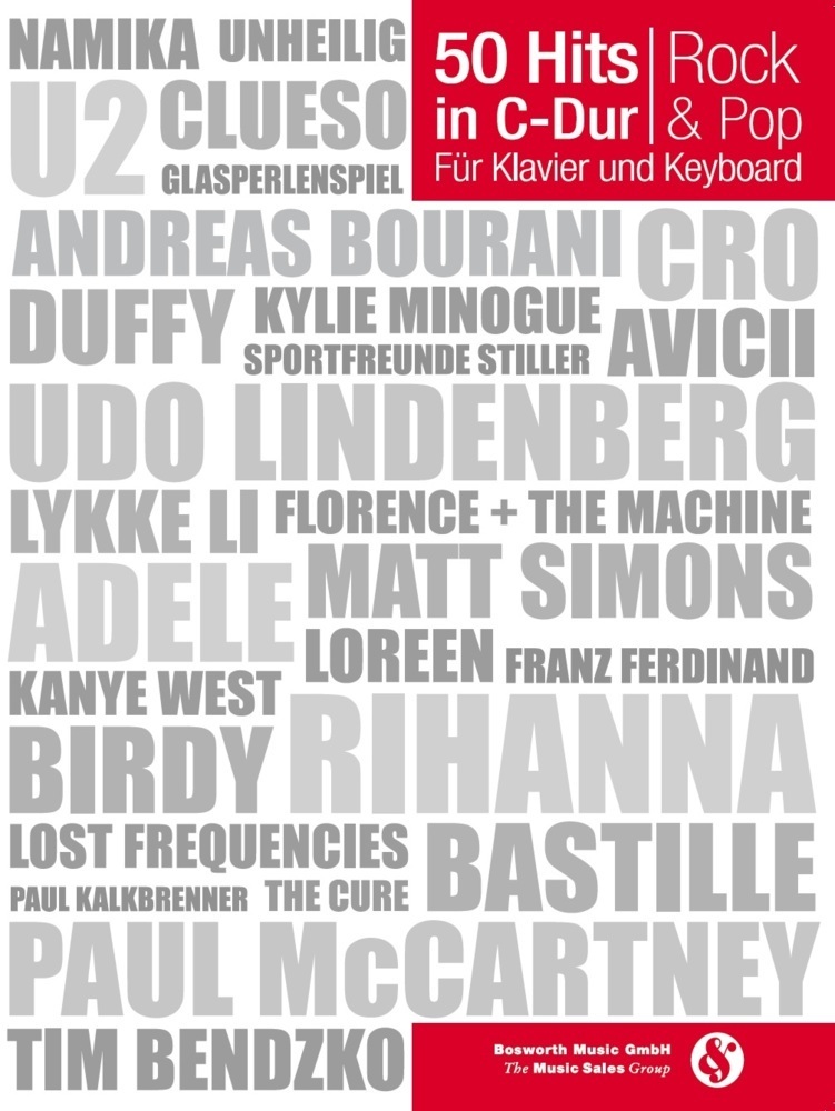 Cover: 9783865439529 | 50 Hits in C-Dur: Rock & Pop, Für Klavier und Keyboard. Bd.1 | Geklebt