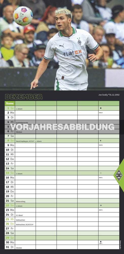 Bild: 4002725994387 | N NEUMANNVERLAGE - Borussia Mönchengladbach 2025 Fan-Timer,...