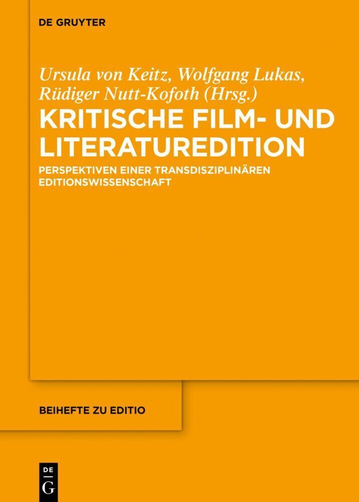 Cover: 9783110684476 | Kritische Film- und Literaturedition | Ursula von Keitz (u. a.) | Buch