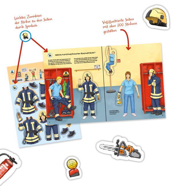 Bild: 9783473326785 | Wieso? Weshalb? Warum? Stickerheft: Feuerwehr | Niklas Böwer | Buch