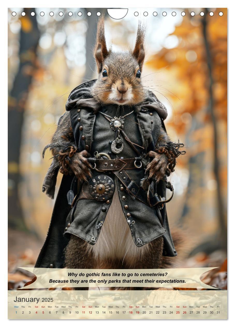 Bild: 9781325985968 | Funny animals in gothic style (Wall Calendar 2025 DIN A4 portrait),...