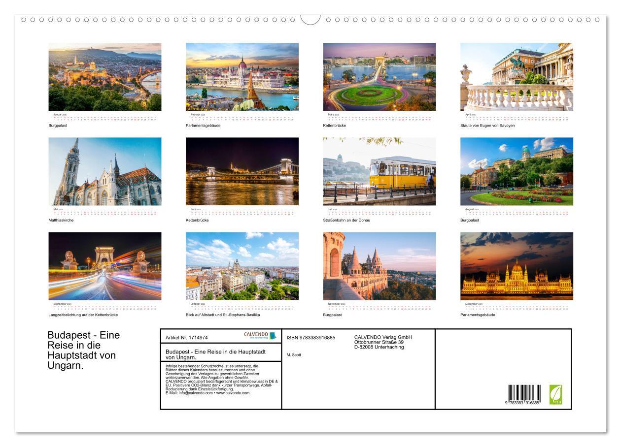 Bild: 9783383916885 | Budapest - Eine Reise in die Hauptstadt von Ungarn. (Wandkalender...