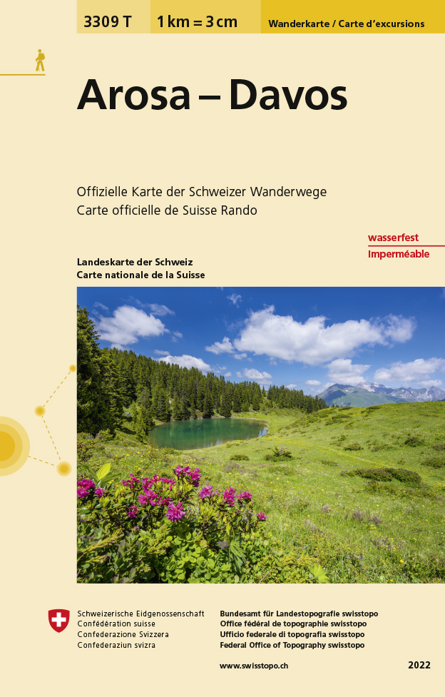 Cover: 9783302333090 | 3309T Arosa - Davos Wanderkarte | Wanderkarte. Wasserfest | swisstopo