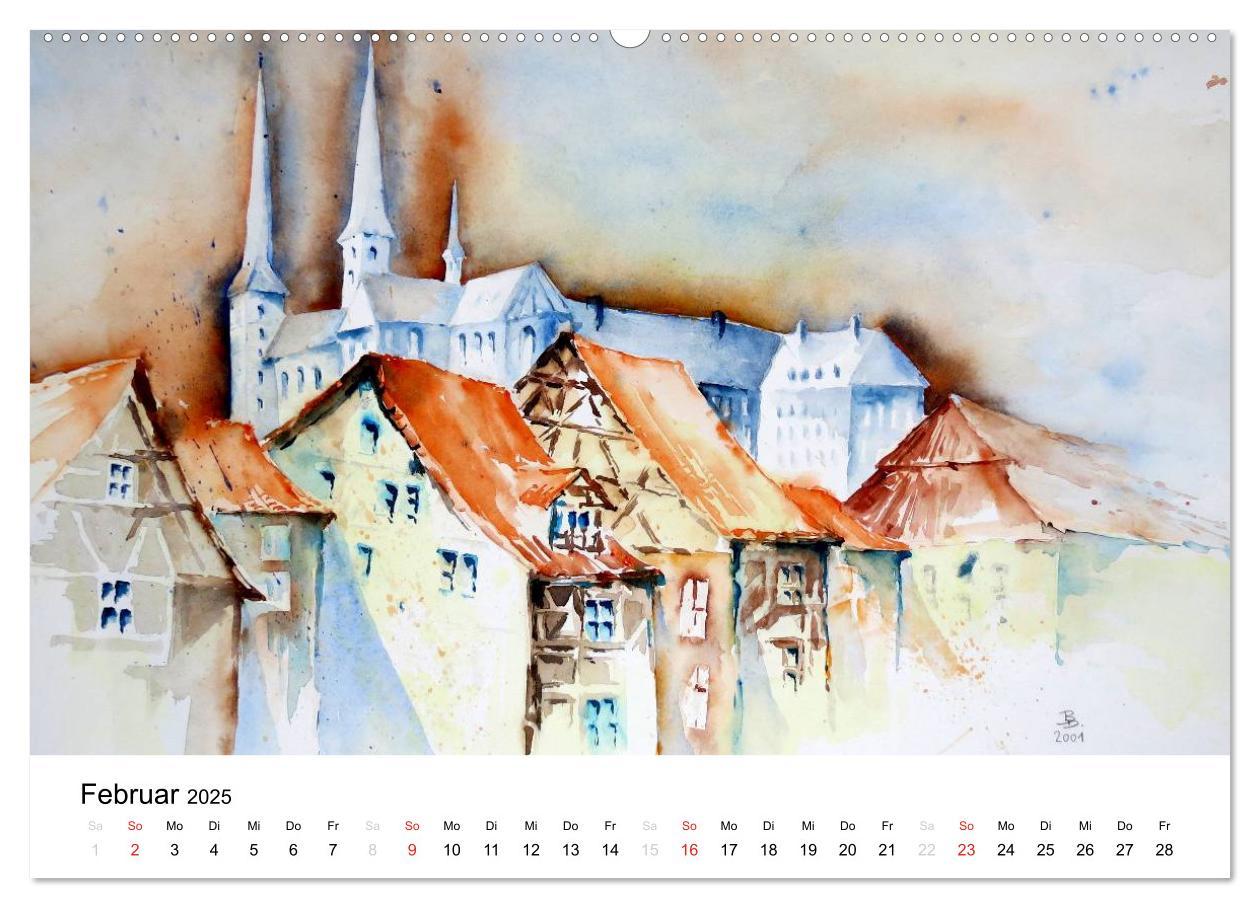 Bild: 9783435707980 | Aquarelle - quer durch Europa (hochwertiger Premium Wandkalender...