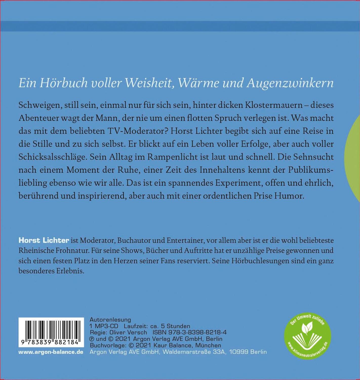 Rückseite: 9783839882184 | Ich bin dann mal still | Meine Suche nach der Ruhe in mir | Lichter