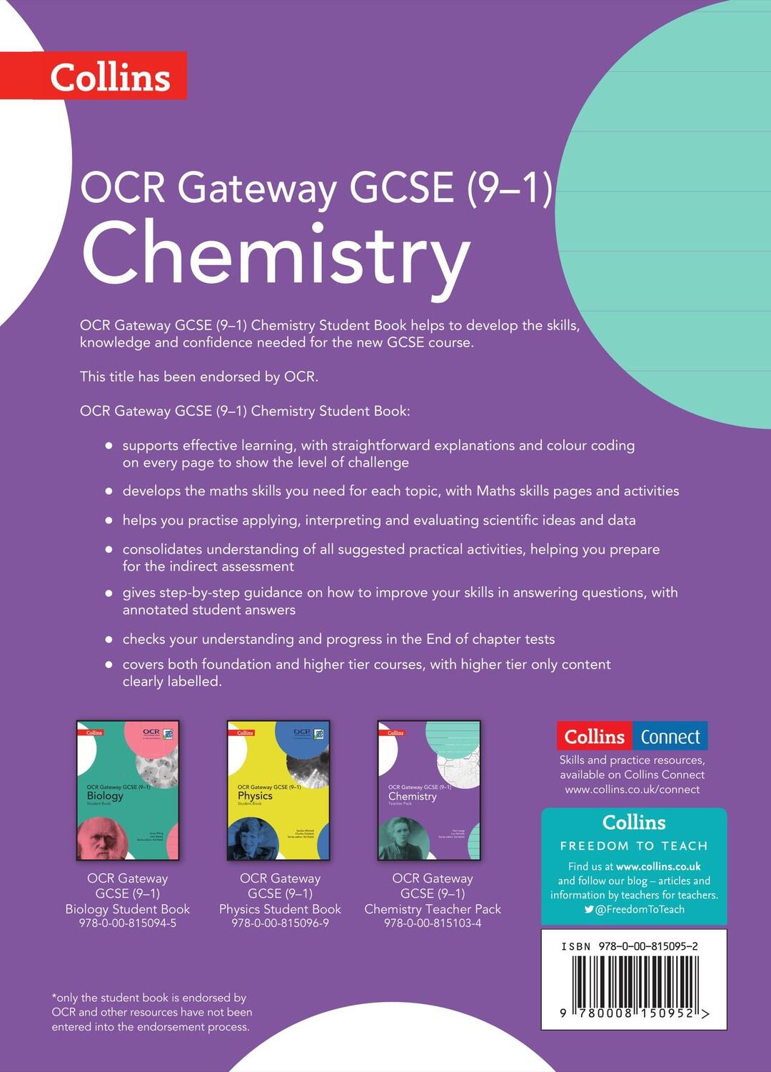 Rückseite: 9780008150952 | OCR Gateway GCSE Chemistry 9-1 Student Book | Ann Daniels | Buch