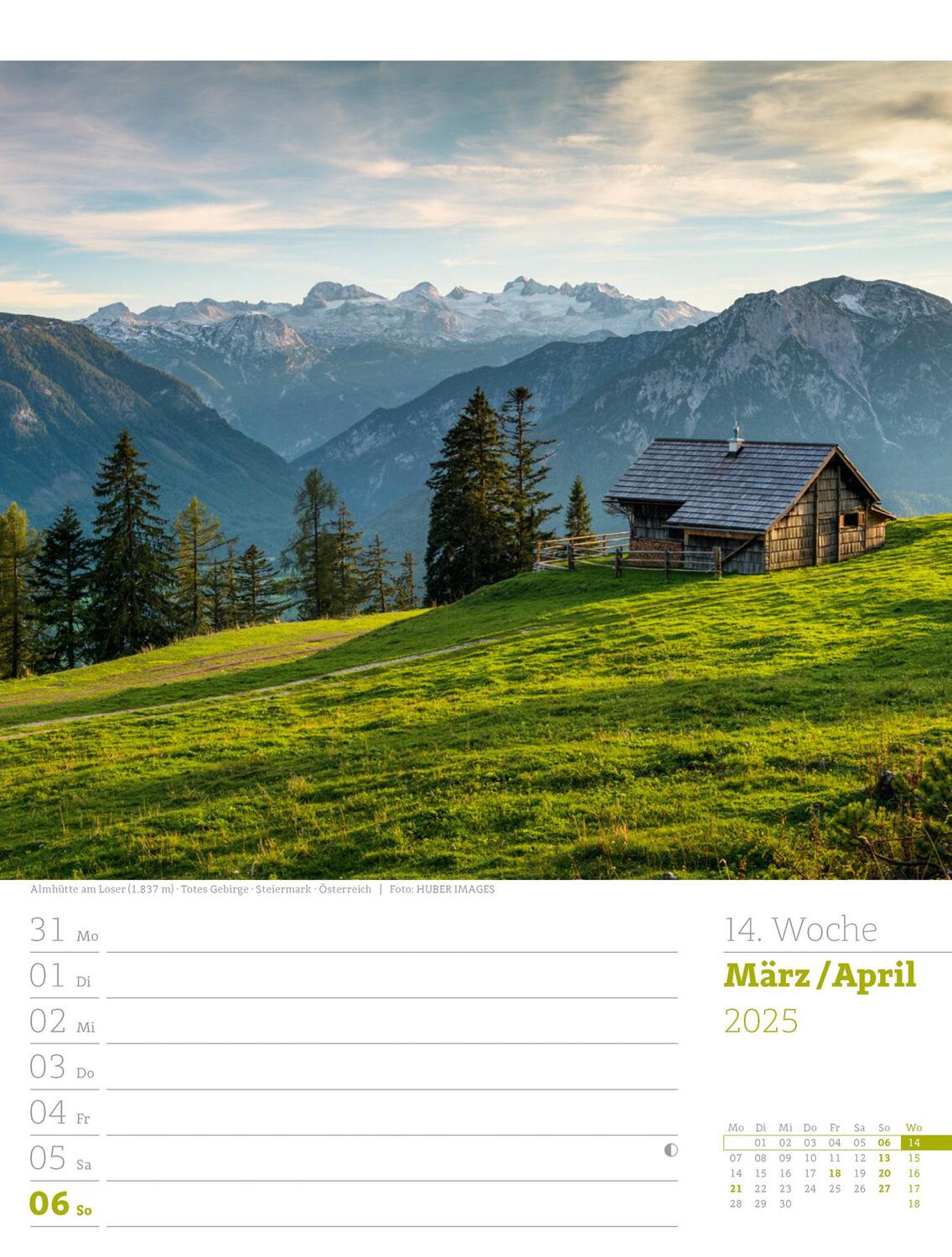 Bild: 9783838435022 | Faszination Alpenwelt - Wochenplaner Kalender 2025 | Kunstverlag