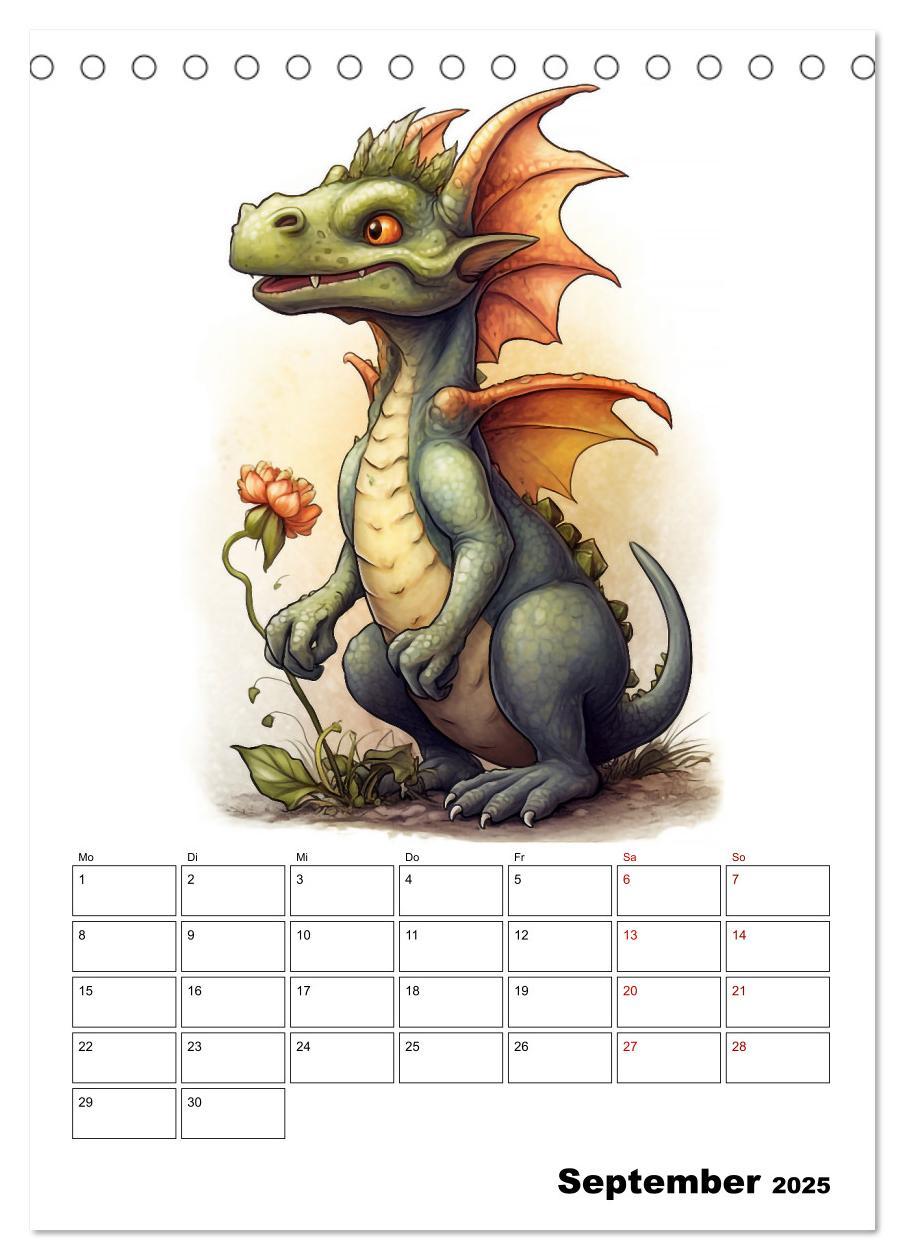 Bild: 9783435873708 | Niedliche Drachen (Tischkalender 2025 DIN A5 hoch), CALVENDO...