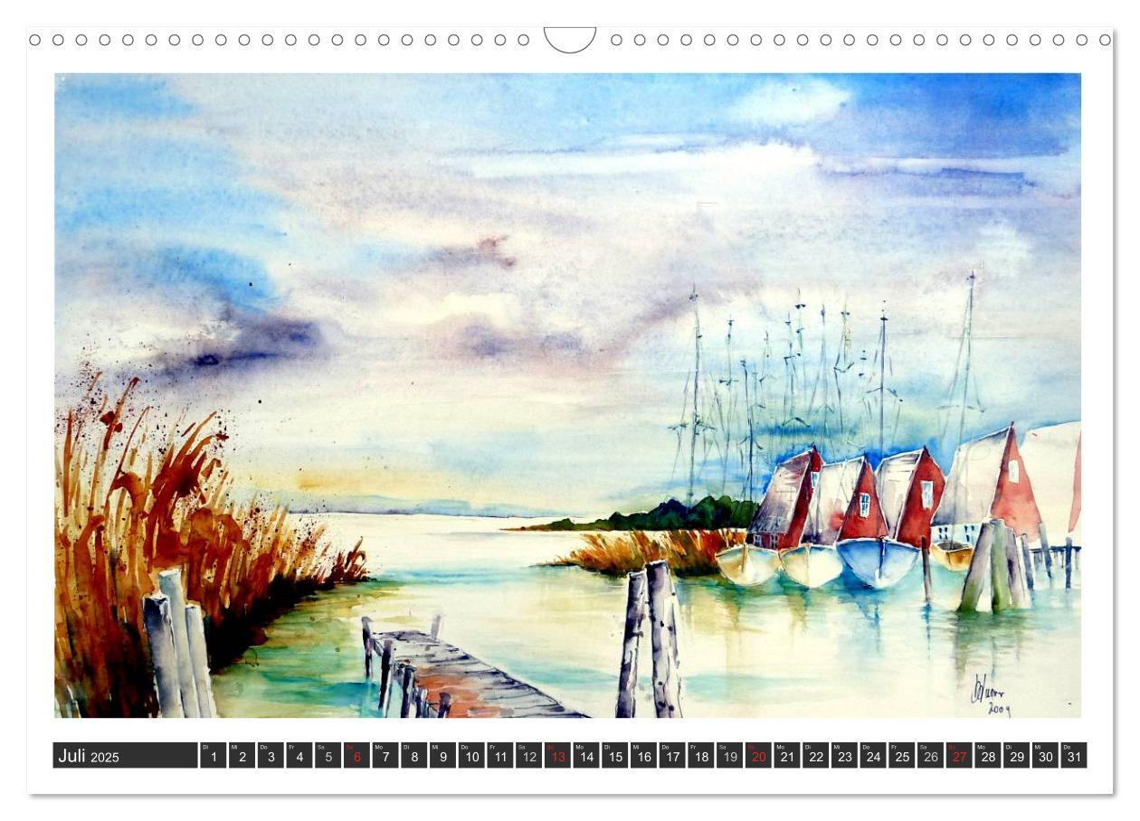 Bild: 9783435814084 | Aquarelle - Fischland-Darß (Wandkalender 2025 DIN A3 quer),...