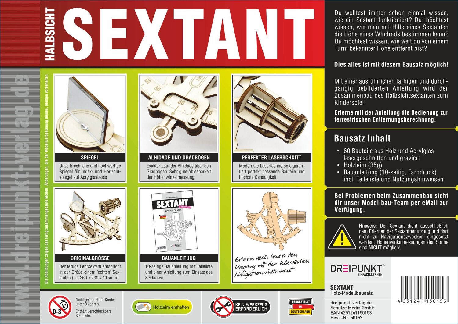 Rückseite: 4251241150153 | Bausatz Sextant | Schulze Media GmbH | Stück | Deutsch | 2019