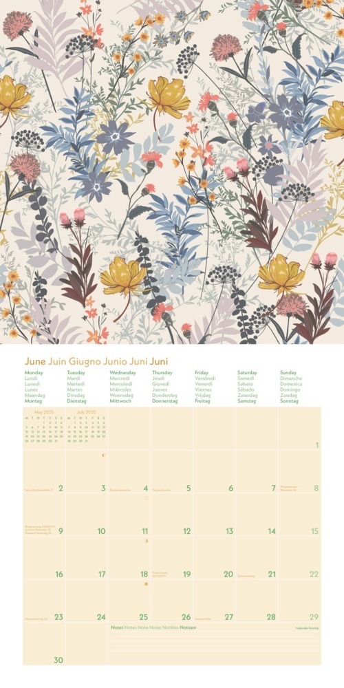 Bild: 4002725981721 | GreenLine Floral 2025 Broschürenkalender, 30x30cm, Wandkalender mit...