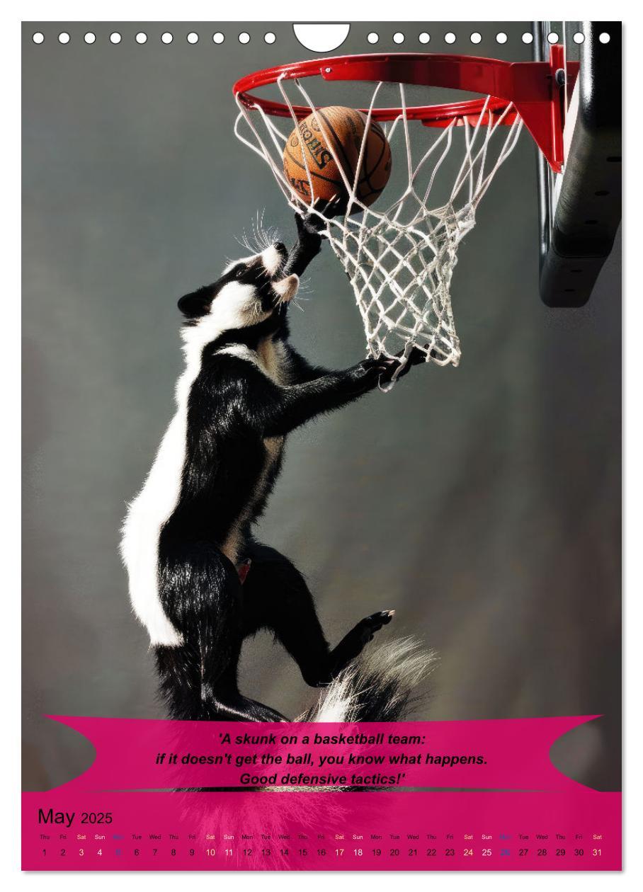 Bild: 9781325986385 | Basketball with funny animals (Wall Calendar 2025 DIN A4 portrait),...