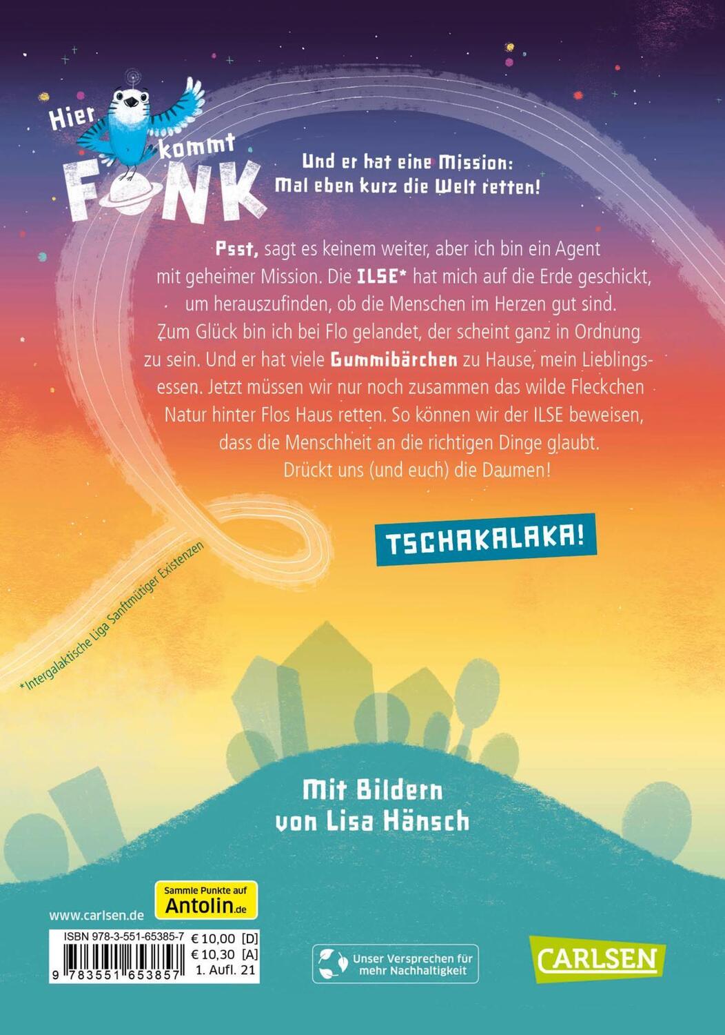 Rückseite: 9783551653857 | Fonk 1: Geheimagent aus dem All | Tobias Goldfarb | Buch | Fonk | 2021