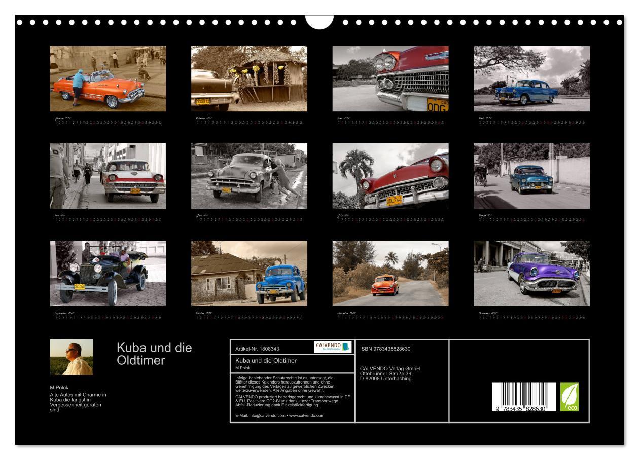 Bild: 9783435828630 | Kuba und die Oldtimer (Wandkalender 2025 DIN A3 quer), CALVENDO...