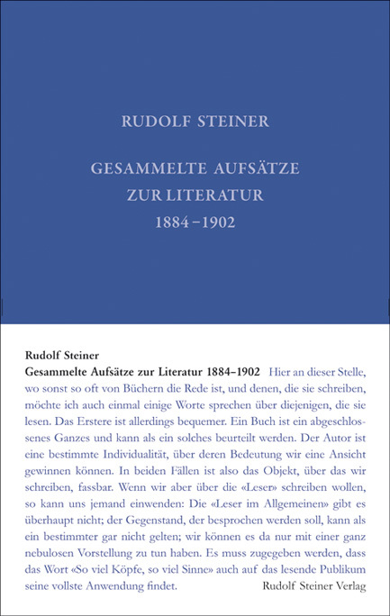 Cover: 9783727403217 | Gesammelte Aufsätze zur Literatur 1884-1902 | Rudolf Steiner | Buch