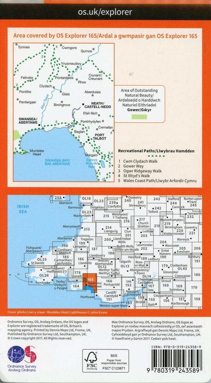 Bild: 9780319243589 | Swansea, Neath and Port Talbot | Ordnance Survey | (Land-)Karte | 2015