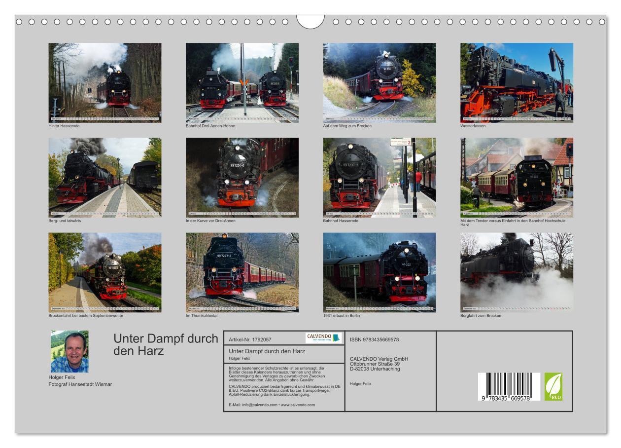 Bild: 9783435669578 | Unter Dampf durch den Harz (Wandkalender 2025 DIN A3 quer),...