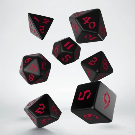 Cover: 5907699494279 | Classic Runic Black &amp; red Dice Set | QWOCLR06 | Q-workshop