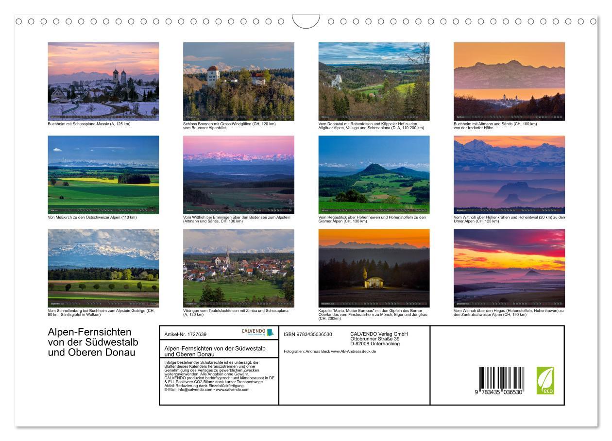 Bild: 9783435036530 | Alpen-Fernsichten von der Südwestalb und Oberen Donau (Wandkalender...