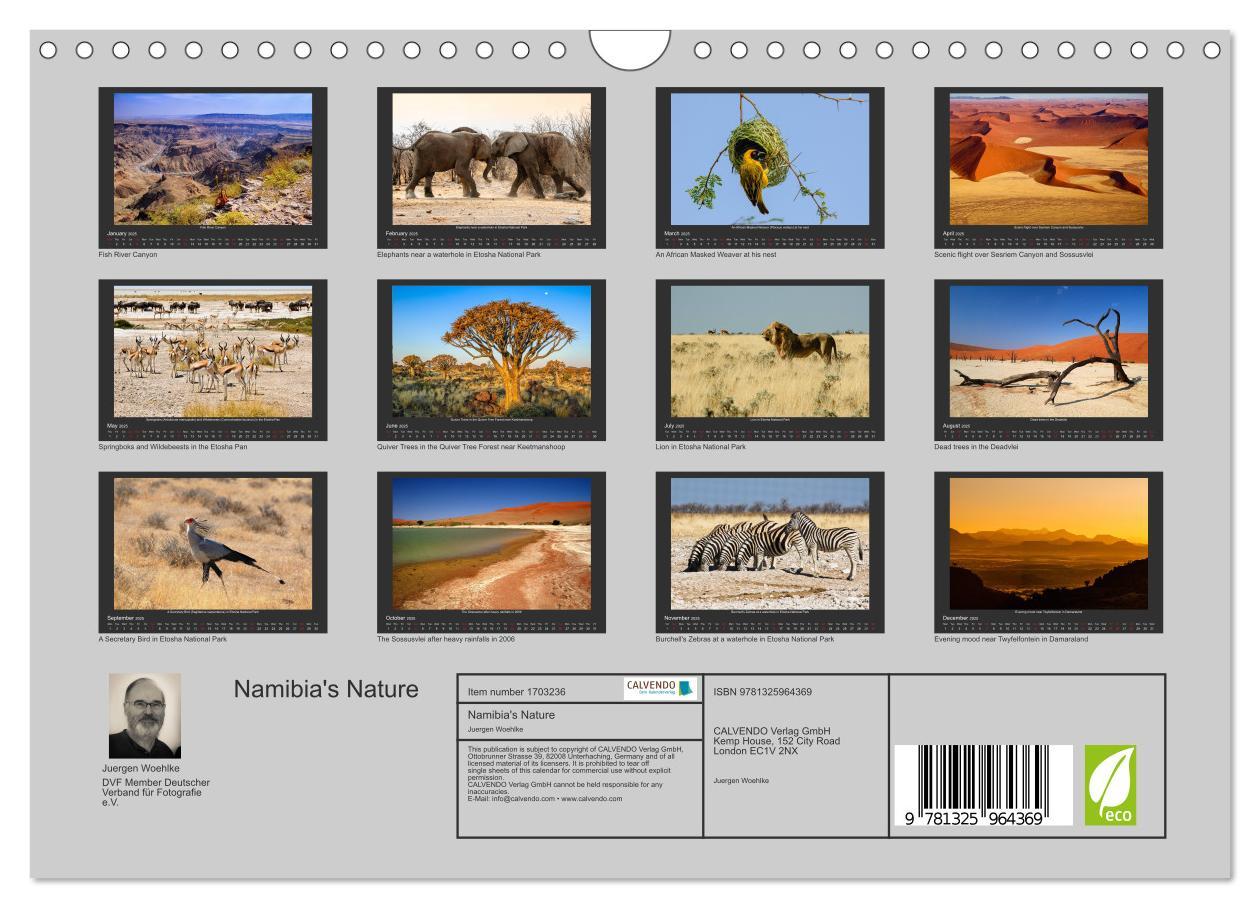 Bild: 9781325964369 | Namibia's Nature (Wall Calendar 2025 DIN A4 landscape), CALVENDO 12...